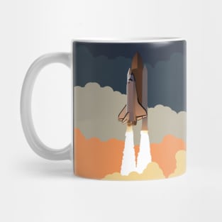 Nasa Space Shuttle Lauch in Clouds Mug